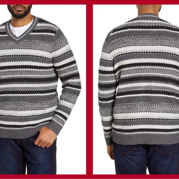 Tommy Bahama Other - Tommy Bahama Wave Shoal Mens V Neck Sweater Cashmere Lambswool Cotton Knit Sz XL